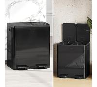 Dual Kitchen Compartment Bin 40L 2x20L Double Pedal Recycling Waste Rubbish