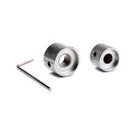Dual Knurled Concentric Control Knobs for Electric Bass Guitar Silver | Metal Build, Includes Hex Key, Replacement for Broken, Dirty or Old Control Knobs