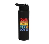Dual Language Double the Joy - Dual Language Teacher Stainless Steel Insulated Water Bottle