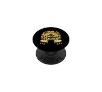 Dual Language Teacher Retro Rainbow Bilingual Educator PopSockets Adhesive PopGrip