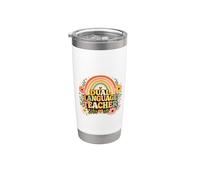 Dual Language Teacher Retro Rainbow Educator Design Stainless Steel Insulated Tumbler