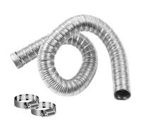 Dual Layer Automotive Heater Exhaust Pipe, 24mm Stainless Steel Exhaust Pipe 36061296 90394 with Clamps, Air Diesel Heater Exhaust Hose for Webas-to, Eberspach-er Heater Parts and Accessories (0.6m)