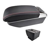 Dual-Layer Black Leather Arm Rest For 2 Demio 2008-2013 Centre Console Storage Box Armrest DE