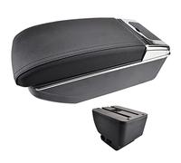 Dual-Layer Black Leather Arm Rest For 2 Demio 2008-2013 Centre Console Storage Box Armrest DE