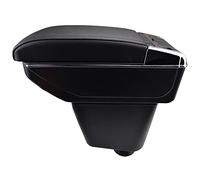 Dual-Layer Black Leather Arm Rest For Captur 2013-2017 Centre Console Storage Box Armrest