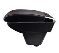 Dual-Layer Black Leather Arm Rest For Captur 2013-2017 Centre Console Storage Box Armrest