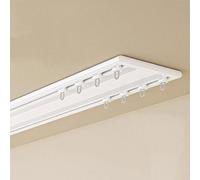 Dual-Layer Curtain Track Heavy-Duty 2-Layer Curtain Rod with Silent Rollers Premium Quality for Bedroom & Living Room 2.9M/9.5FT White