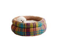 Dual-Layer Donut Dog Bed - Fluffy Round Bed for Cats Small Dogs Bunnies - Ultra-Soft Dog Donut Bed for Cozy Sleep (Brown,Large)