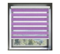 Dual Layer Fabric Zebra Blind 72 x 125 cm with Install Accessories Blinds Blackout Sun Protection for Bedroom Living Room Patio Door, Purple