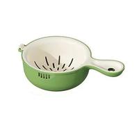 Dual Layer Fruit Washing Basket - PP Plastic Vegetable Colander with Strainer, Kitchen Draining Basket for Cleaning Fruits Vegetables Salad(Green)