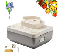 Dual-Layer Stained Glass Grinder, 4200RPM Stained Glass Starter Kit with Drilling Function, Automatic Water Supply, Electric Water Grinding Table with 4 Grinding Bit, for Ceramics, Jade