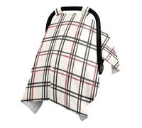Dual Layer Washed Cotton Minky Baby Car Seat Canopy with Snap Window | Washed Cotton Outer Surface Baby Stroller Cover Baby Car Seat Usage Flannel Gingham
