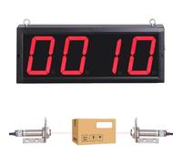 Dual LED Digital Counter with Remote, 20m Laser Range, Up to 9999 for Visitor Tracking, Production Line Monitoring