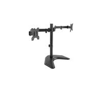 VIVO Dual LED LCD Monitor Mount, Free-Standing Desk Stand for 2 Screens up to 32 Inch, Heavy-Duty Fully Adjustable Arms with Max VESA 100x100mm, Black, STAND-V032F