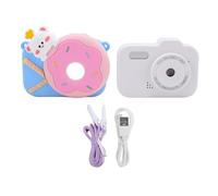DUAL LENS 1080P DIGITAL CAMERA AUTO FOCUS COMPACT SMALL CAMERA PLAY MUSIC GAMES WITH VARIOUS FILTERS CARTOON PHOTO FRAMES SHOCKPROOF FOR KIDS TEENS TRAVELERS ABS SILICONE 2 INCH (Blue)