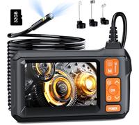Dual Lens Borescope Endoscope with Light, 1080 HD Inspection Camera, 32G Storage Card, 8mm IP67 Waterproof Sewer Camera, 16.5FT Semi-Rigid Cable, Gadget for Men
