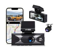 Dual Lens Dash Cam For Cars, UHD 4K+2.5K Front And Rear Camera, Build-in Wifi WIth GPS Tracker ADAS,3 Inch IPS Display Mini Car DVR Super Night Vision G-Sensor Black Box