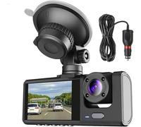 Dual Lens Dash Camera for Car, 1080P Dash Cam Front and Inside Car Security Camera, Night Vision, G-Sensor, Simultaneous Video Recording with Audio Dashboard Camera