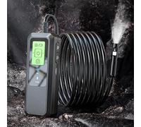 Dual Lens Endoscope Camera, IP67 Waterproof, WiFi Connectivity with Light, Semi-Rigid Cable for Duct Inspection, 5M Length