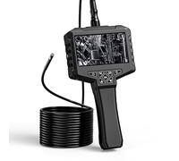 Dual Lens Endoscope Camera with Light, Ginocaco 4.3'' Borescope with Photo and Video, 1920P Inspection Camera with 8 Adjust LEDs, 16.4ft Semi-Rigid for Automotive/Home/Wall/Pipe/Car