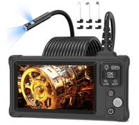 Dual Lens Endoscope Inspection Camera, Ennovor 5.0'' IPS Screen Borescope with 8+1 LED Lights, IP67 Waterproof Sewer Inspection Cameras, 1920P HD Drain Camera 16.5FT Semi-Rigid Cable, Gadgets for Men