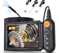 Dual Lens Endoscope Inspection Camera, Hopefox 5'' IPS Screen Inspection Camera with 8+1 LED Lights, 1080P HD Digital Borescope, 16.5FT Flexible Endoscope, IP67 Waterproof Drain camera Gadgets for Men