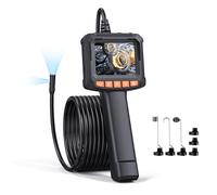 Dual Lens Endoscope Inspection Camera, Qimic 2.4'' IPS Screen Borescope With 8+1 LED Lights, IP67 Waterproof Endoscope, 1080P HD Snake Camera, 16.4FT Semi-Rigid Cable, Gadgets for Men