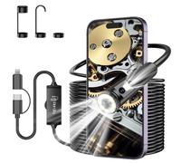 Dual-Lens Ferdiiz Endoscope Inspection Camera, 1920P HD Borescope Camera, 32.8ft Semi-Rigid Snake Endoscope, IP67 Waterproof Drain Pipe 8 Adjustable LEDs Borescope, Man's Gadgets Tool, iOS9+ Android6+