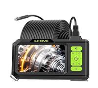 Dual Lens Industrial Endoscope, 1080P Digital Borescope Inspection Camera, 7.9mm IP67 Waterproof, Sewer Camera with 4.3" IPS Screen,8 LED Lights,16.5FT Semi-Rigid Cable.