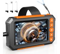 Dual Lens Industrial Endoscope, 1080P HD Digital Borescope Inspection Camera with 8mm IP67 Waterproof Lens, 4.3" LCD Screen, 9 LED Lights, 16.5FT Flexible Semi-Rigid Cable - Perfect Gadgets for Men