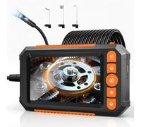 Dual Lens Industrial Endoscope, 1080P HD Digital Borescope Inspection Camera with 8mm IP67 Waterproof Camera with 4.3" LCD Screen, 9 LED Lights, 16.5FT Flexible Semi-Rigid Cable, Gadgets for Men