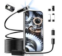 Dual Lens Industrial Endoscope, 1920p Borescope with 8+1 Adjustable Led Light, Endoscope with 16.5ft Semi-Rigid Cable Snake Camera/ 7.9mm Ip67 Waterproof Camera for iPhone, Ipad, Samsung