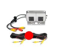 Dual Lens White Reversing Camera RV Backup Camera Twin Adjustable angle Lens Rear View CCD Camera Replacement for Truck Bus(10m Av Cables)(10m Av Cables)