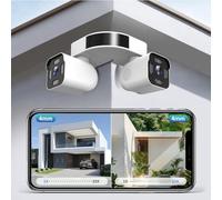Dual Lens WiFi Outdoor Cameras For Home Security, 2.5K/5MP House Cameras With Audio And Video, PTZ Security Cameras Wireless Outdoor With Auto Tracking, Outdoor Camera Wired Support Color Night Vision