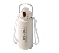 Dual Lid Sport Bottle 900ml Straw and Sip for Gym(White 1000ml)