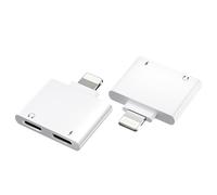 Dual Lightning Splitter for iPhone Headphone Jack Adapter (2pack)2 in 1 for Apple iPad Mini 14 pro Max Audio Cable Earphone Charger Adaptor Aux Charging Converter Car Port Dongle Charge Plug Connector