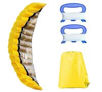 Dual Line Parafoil Kite Outdoor Large Stunt Parachute Kites with 2 Handle 30m Line Yellow