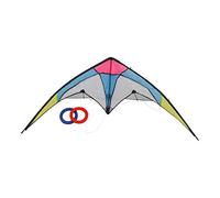 Dual Line Stunt Kite for Beginners - 120 x 60 cm Easy-Fly Sport Model with Carbon Frame & Dual Control Lines - Colourful Outdoor Toy for Beach, Park & Open Sky Flying