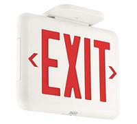 Dual-Lite EVEUGWEI LED Exit Sign, Green Letters w/Spectron - White
