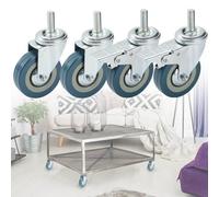 Dual Locking PVC Furniture Caster Wheels Threaded Swivel Casters for Cabinet Bookcase Computer Desk Workbench Cart - Glide Quietly and Protect The Floor