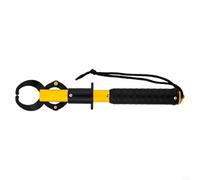Dual-Material Fish Holding Tool with Integrated Scale and Rope Loop for Easy Carrying and On-the-Go Weighing Accuracy (Yellow)