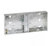 Dual Metal Back Box For Fitting 2 Single Switches Etc Side By Side - 25mm Deep
