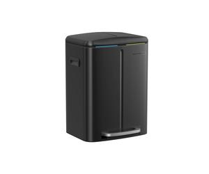 Dual Metal Rubbish Bin, Black