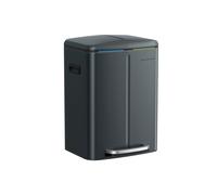 Dual Metal Rubbish Bin, Greenish-Grey