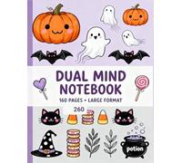 Dual Mind Notebook: 160 Pages Large Format: Papers with Blank Space for Sketching and Ruled Lines for Notes - Creative Hybrid Notebook for Students, Professionals, and Artists