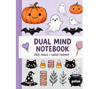 Dual Mind Notebook: 260 Pages Large Format: Papers with Blank Space for Sketching and Ruled Lines for Notes - Creative Hybrid Notebook for Students, Professionals, and Artists
