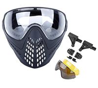Dual-Mode Airsoft Paintball Mask Full Face Breathable with 3 Interchangable Lens Goggles, FAST Tactical Helmet Accessories