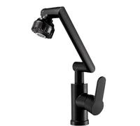 Dual Mode Rotating Faucet Robotic Arm - Universal Hot/Cold Kitchen & Bathroom Adapter for Effortless Cleaning - Easy-to-Use Black Design for Ultimate Convenience