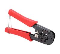 Dual Module Crimping Tool, Network Cable Pliers with Wire Cutter and Stripper for RJ11 RJ12 6P and RJ45 8P, Ergonomic Steel Crimping Tool with Safety Guard and Silver