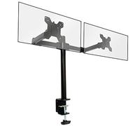 Dual Monitor Desk Mount for 13-27" Screens - Full Motion VESA Stand with Adjustable Arms, 360° Rotation, 180° Tilt & Swivel - Height Adjustable Clamp Mount | M&W